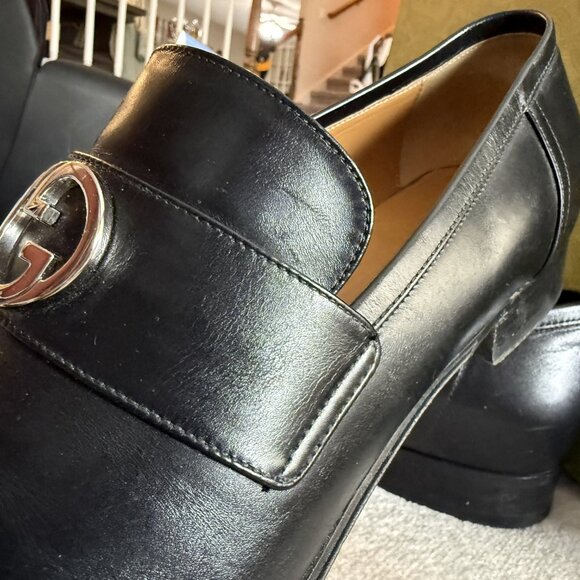 Men\'s Gucci Leather Loafer with Silver GG logo accent main image 11